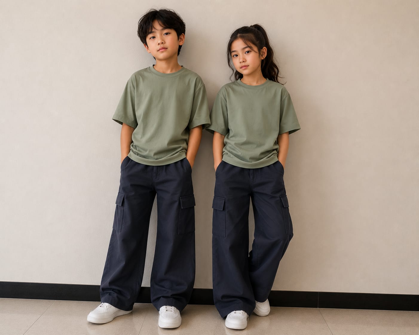 Oive shirt with Carogo pants