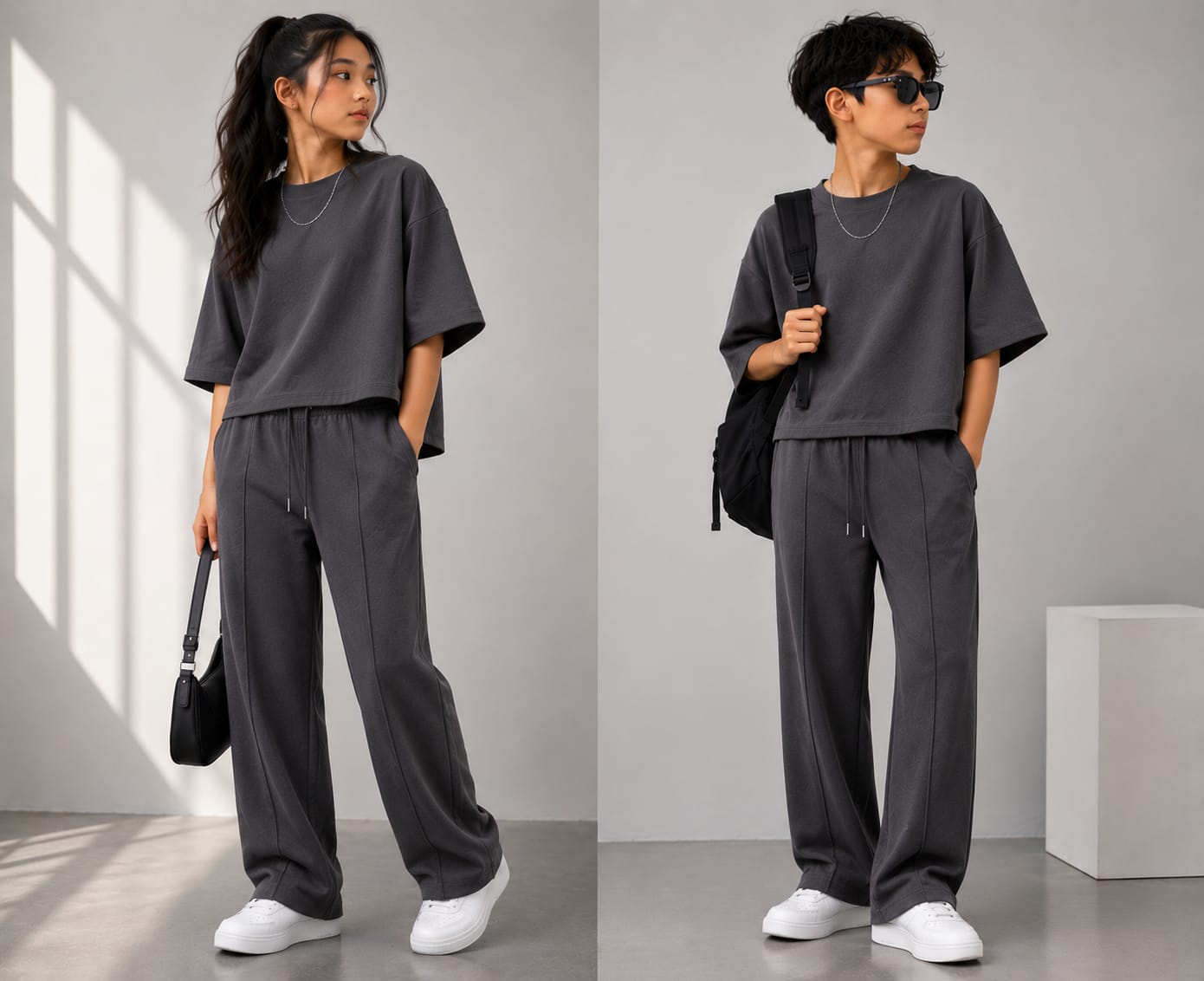 korean over size set unisex cotton