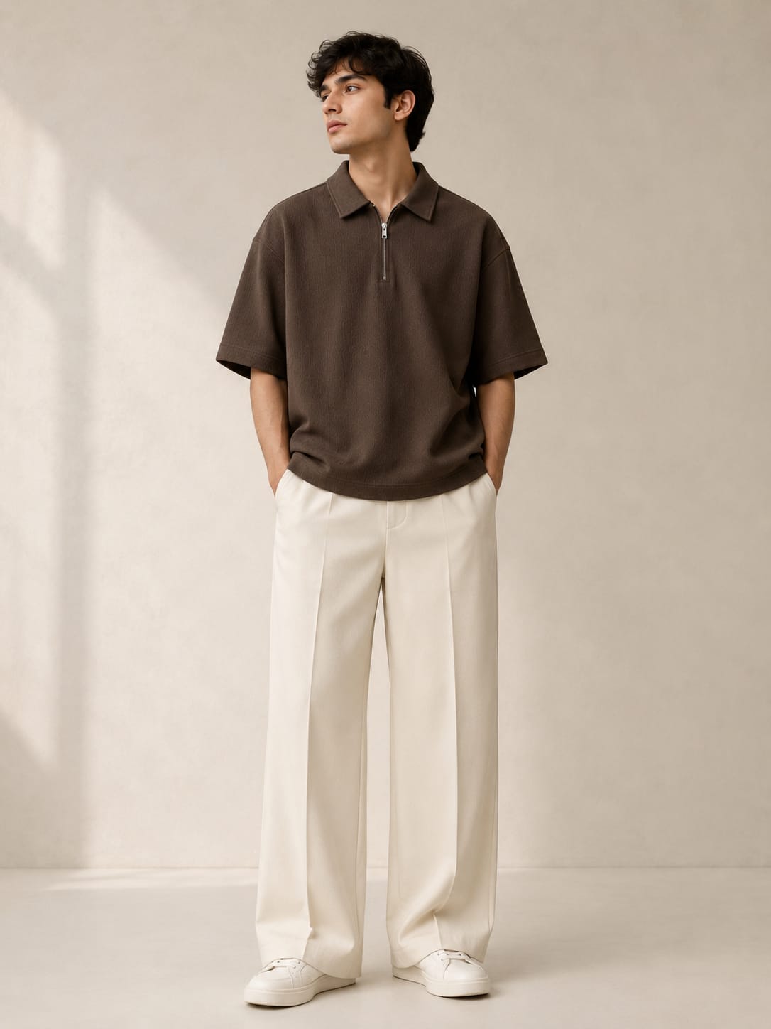 polo Brown and offwhite set