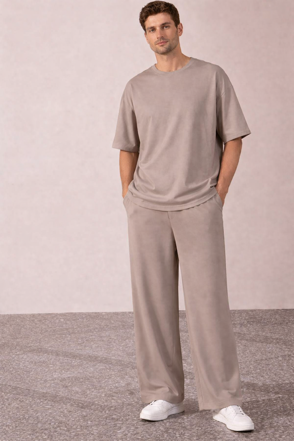 korean style  2 piece set Beige