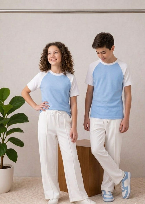 Ice blue  co-ordset   Mesh fabric