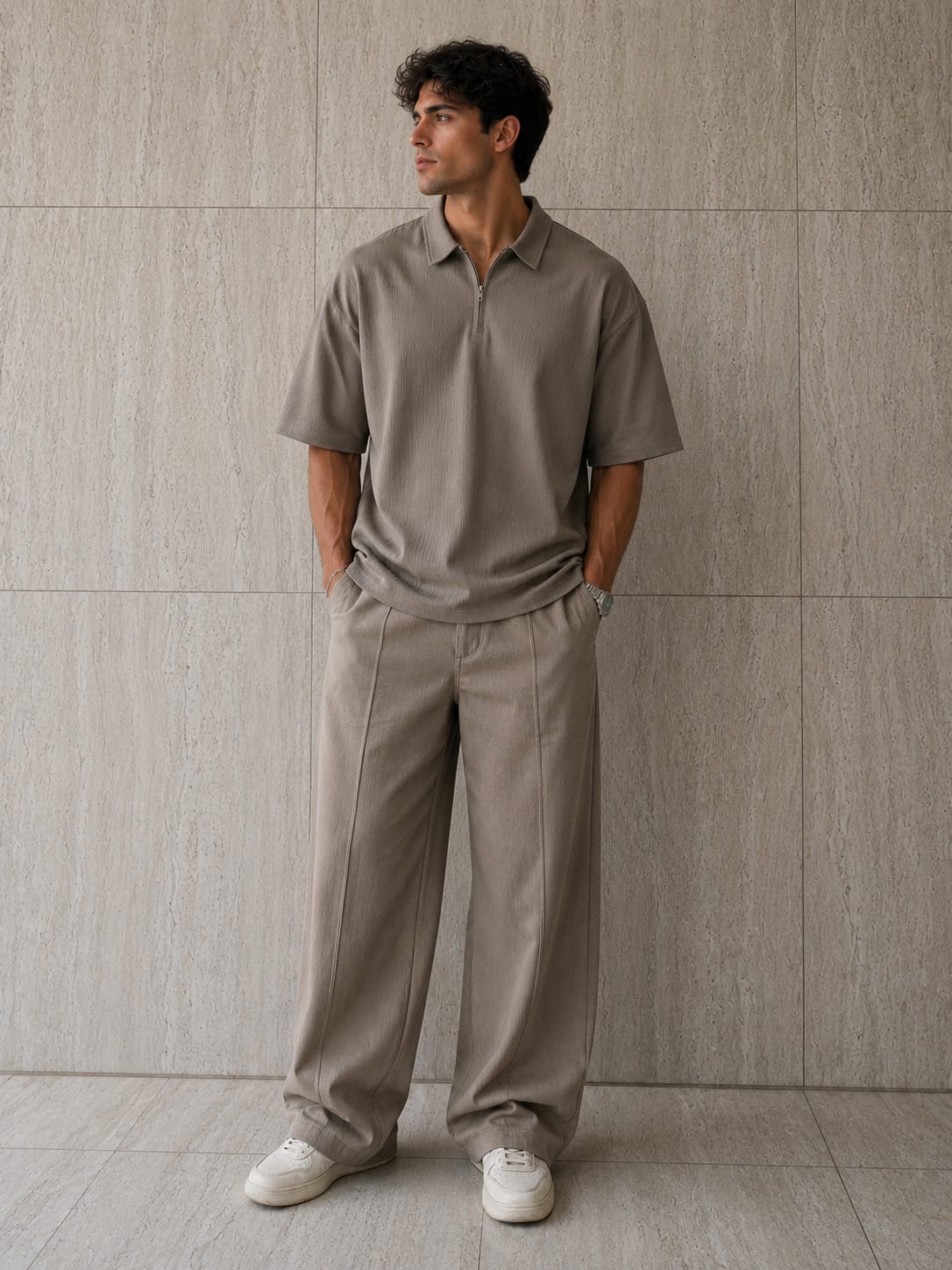 Polo Cord set Beige