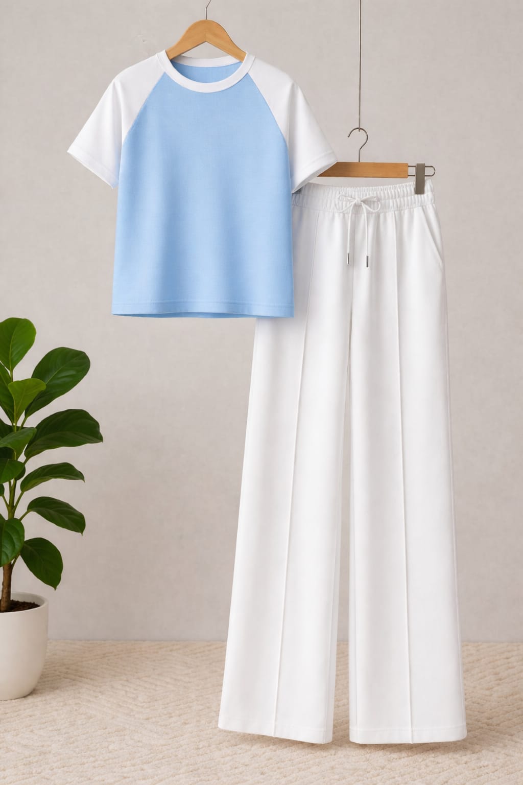 Ice blue  co-ordset   Mesh fabric
