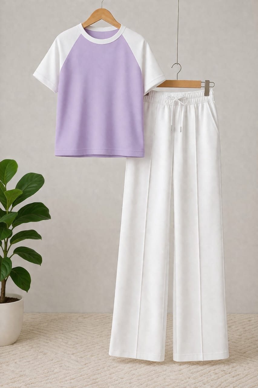 Lavender co-ordset   Mesh fabric