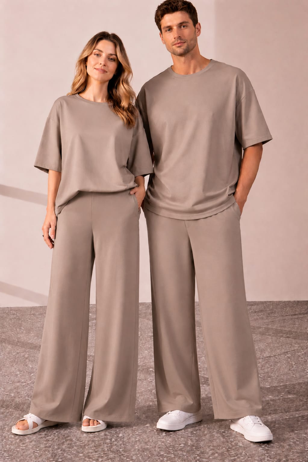 korean style  2 piece set Beige
