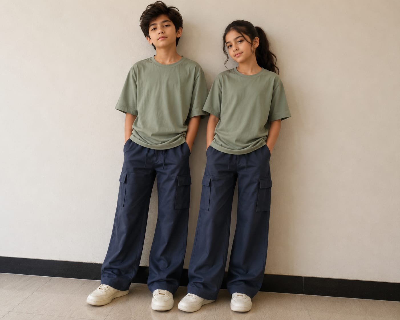 Oive shirt with Carogo pants