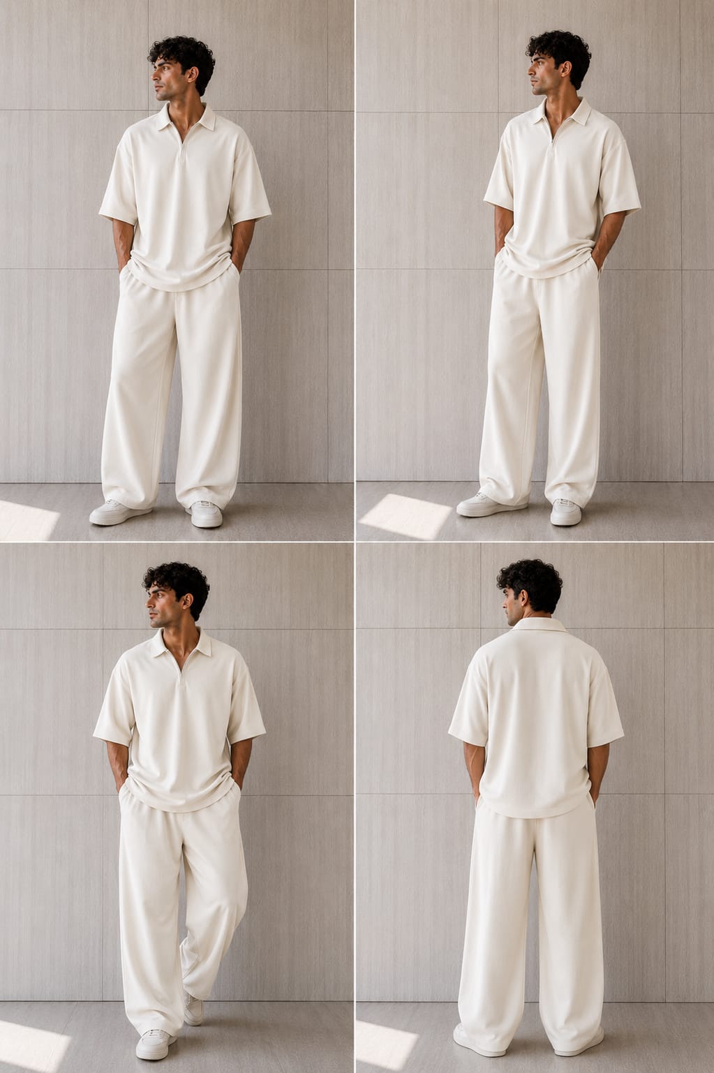 Off-white Polo over sized set  Pre booking delivery after one week