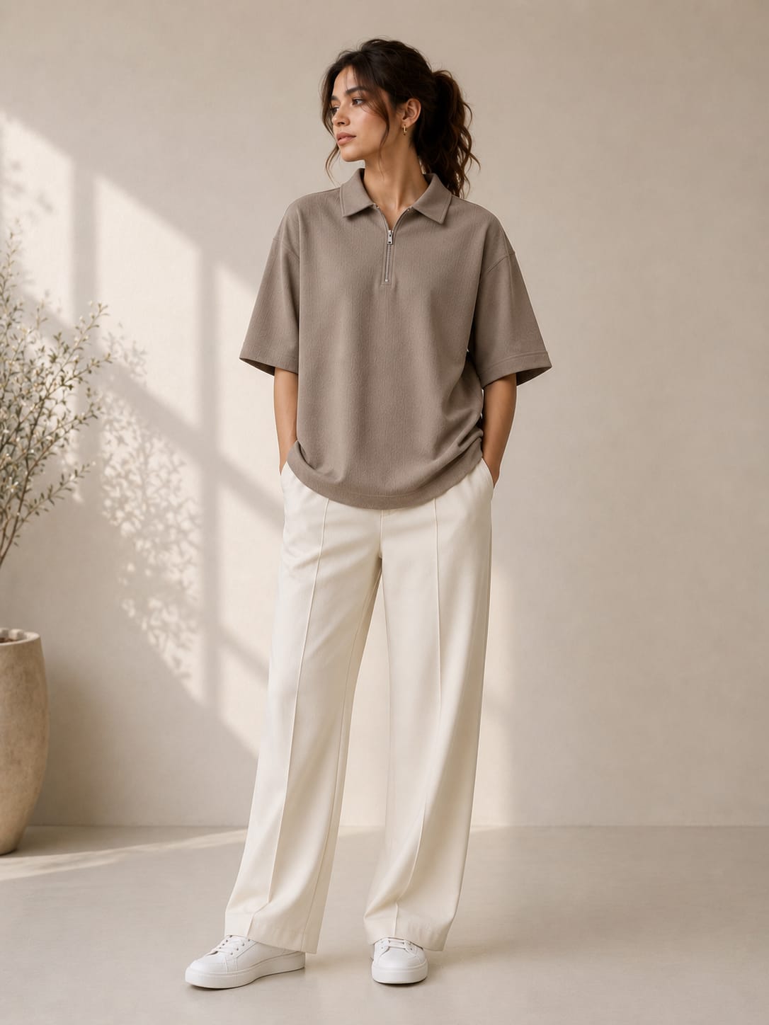 Polo Beige  and offwhite set