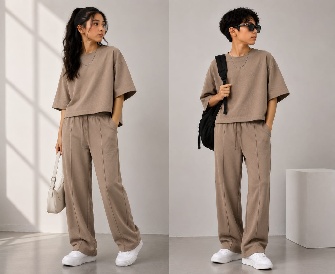 korean over size set unisex cotton