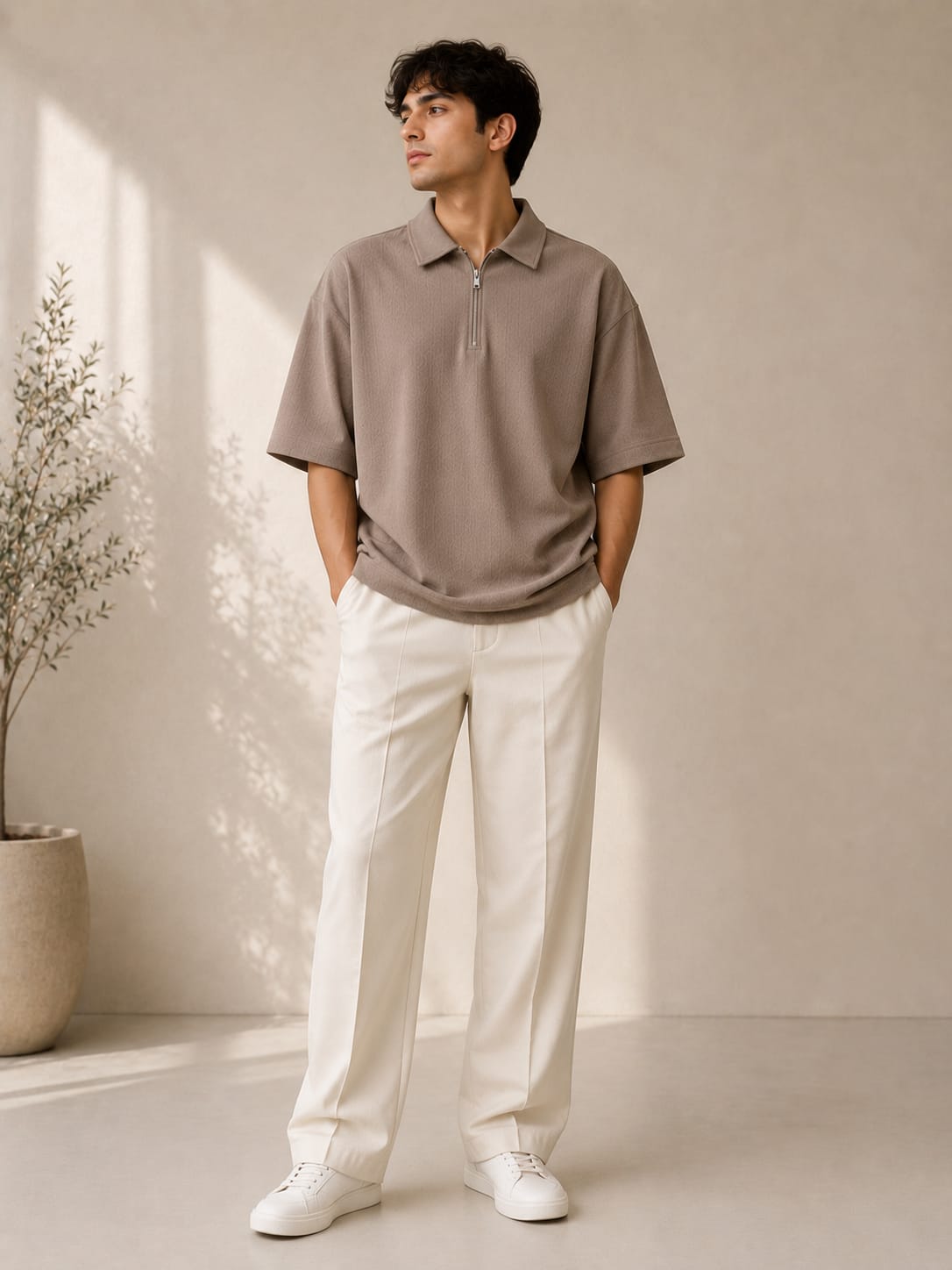 Polo Beige  and offwhite set