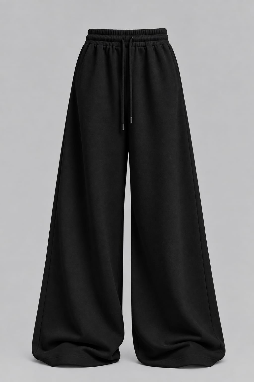 Black StreetHx &nbsp;Drawstring Waist Wide Leg Casual Loose Sports Barrel Leg Pants unisex