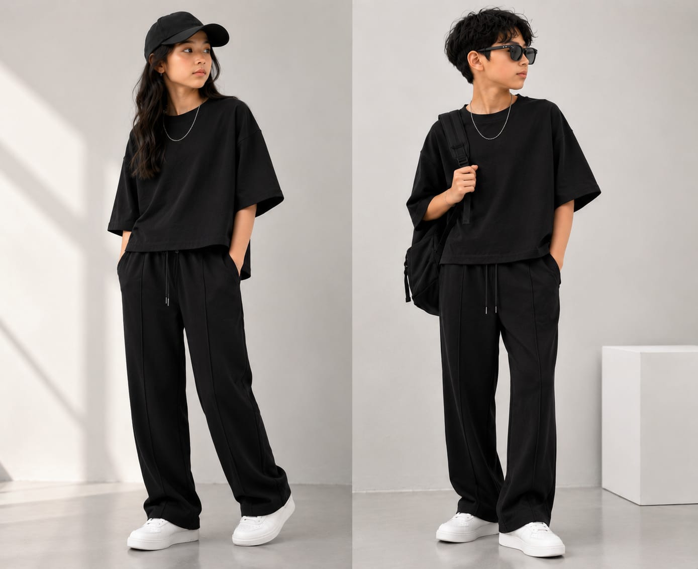 korean over size set unisex cotton