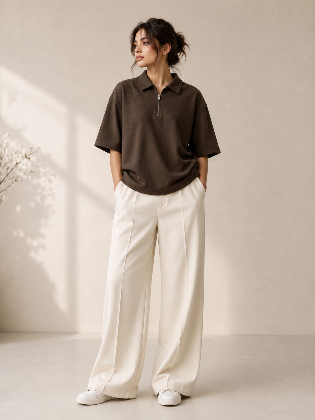 polo Brown and offwhite set