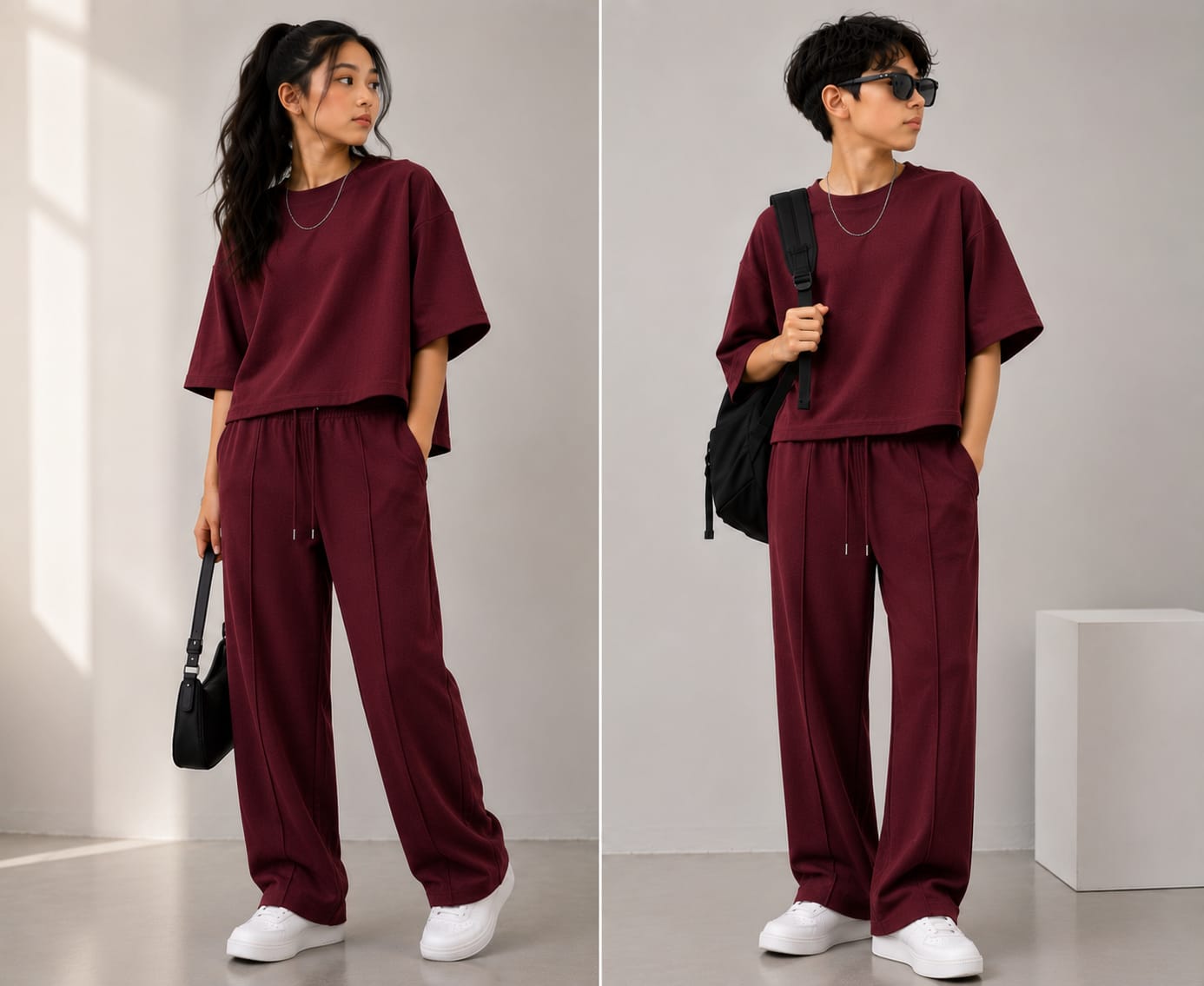 korean over size set unisex cotton