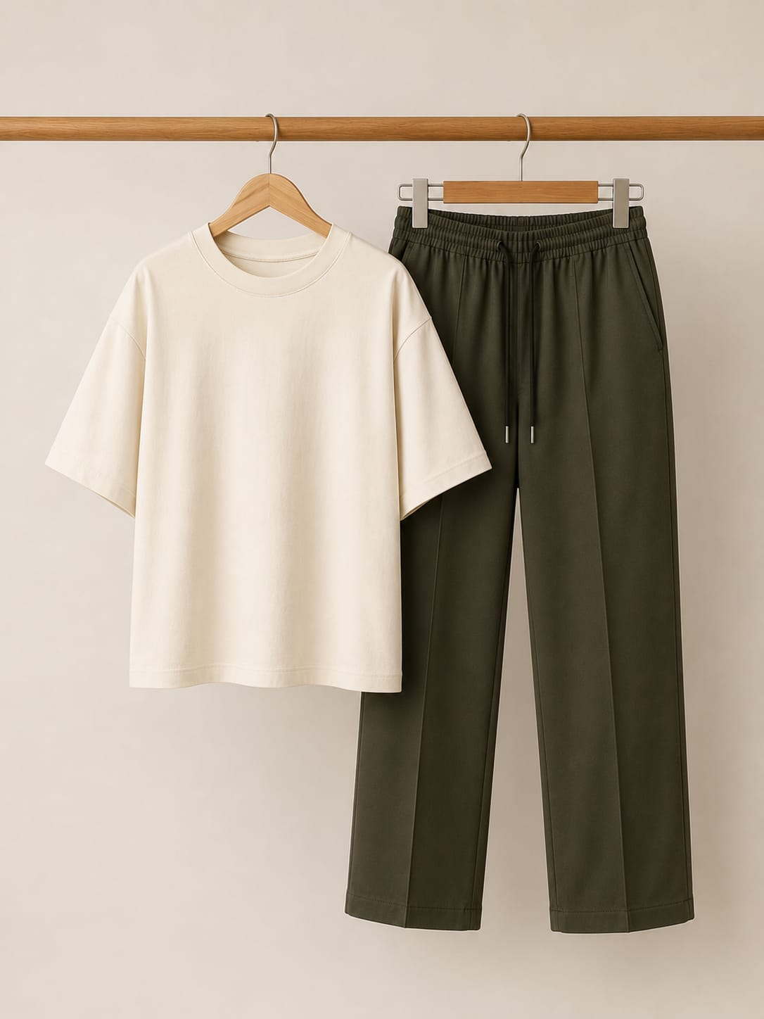 Off-white Shirt with Green bottom
