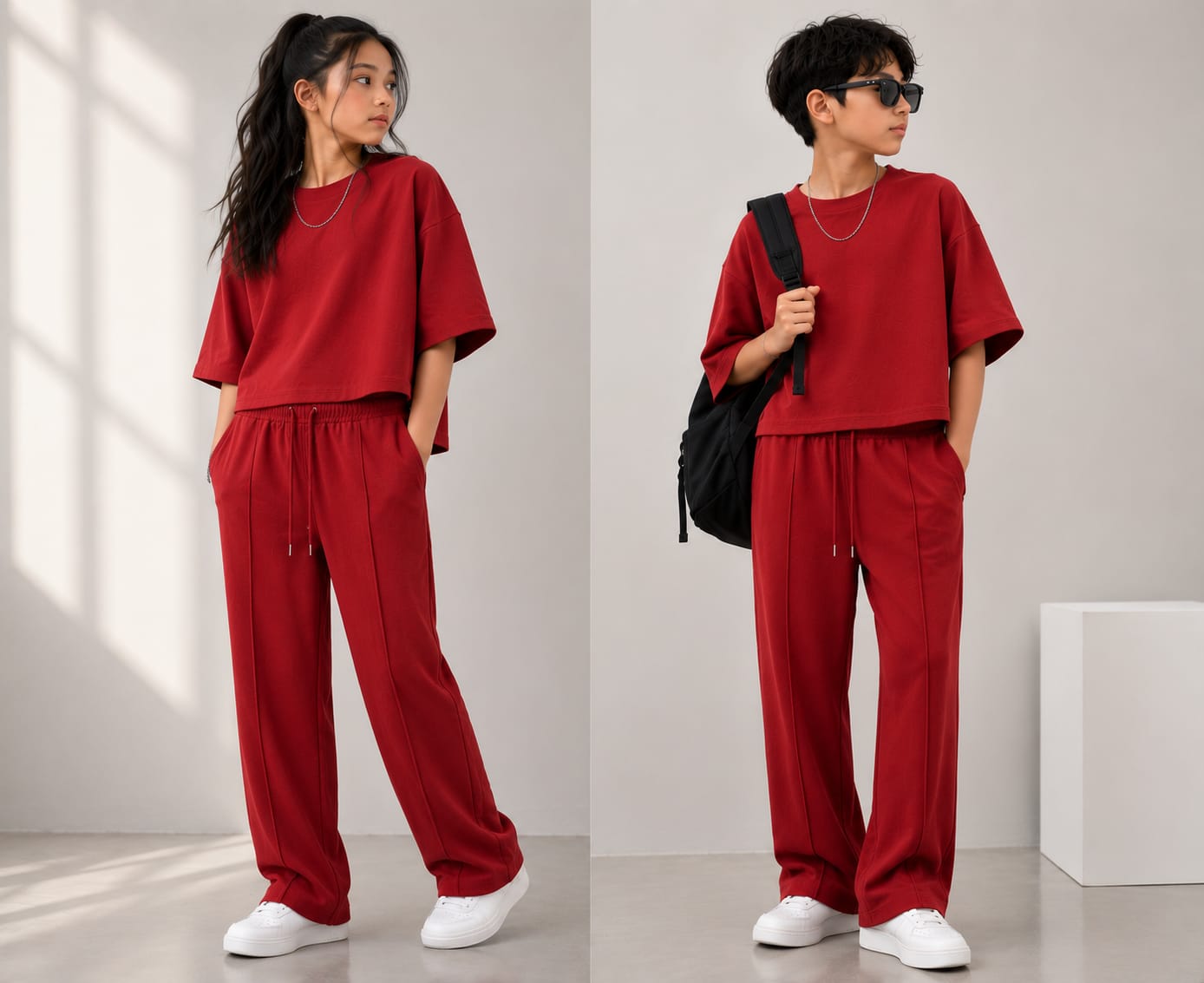korean over size set unisex cotton
