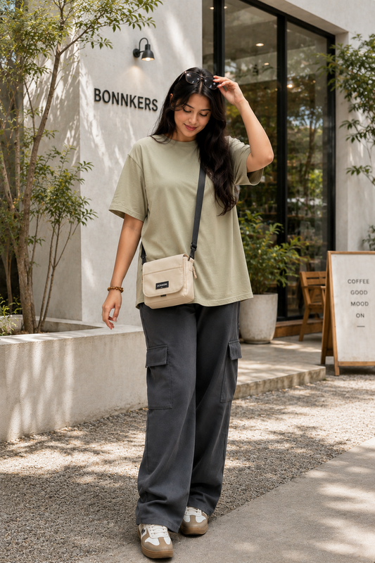 Crew neck  with Carogo pants