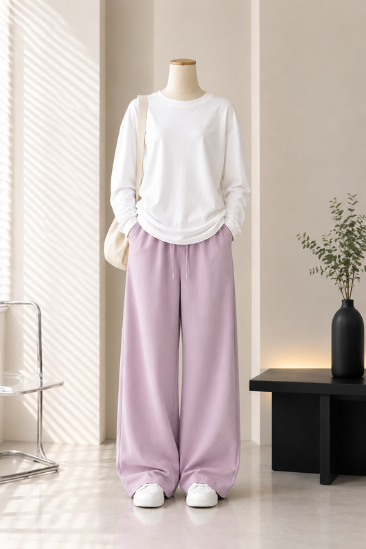Mouve beggy trouser , shirt is free