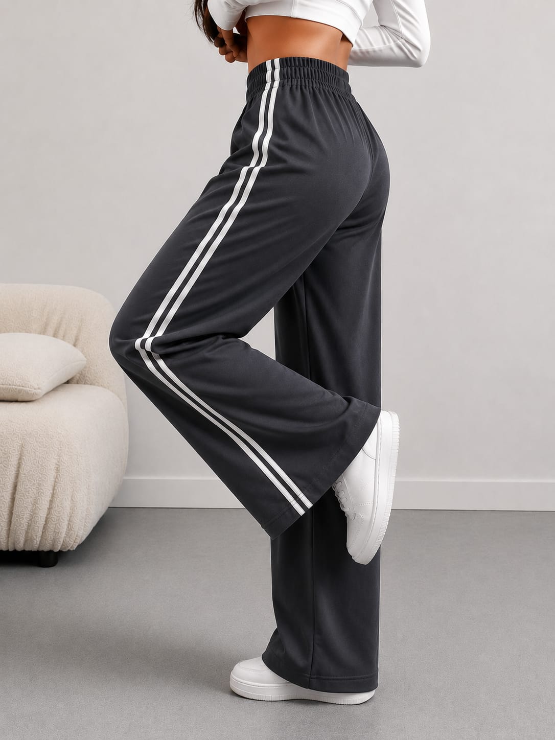 Striped trouser Charcoal