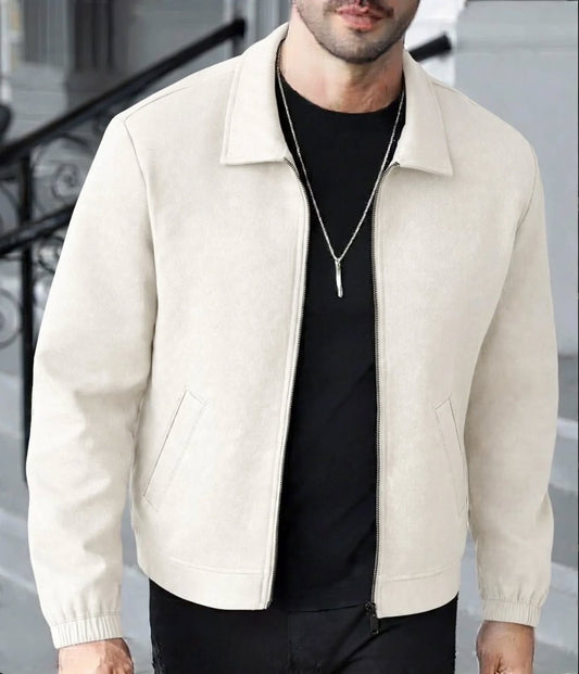 Autumn/Winter  Solid Color Zip-Up Casual Jacket, man and woman